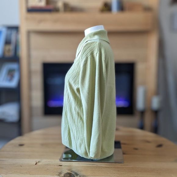 Alia Petite green knit half cowl collar long sleeve sweater size PM/M - Picture 8 of 9